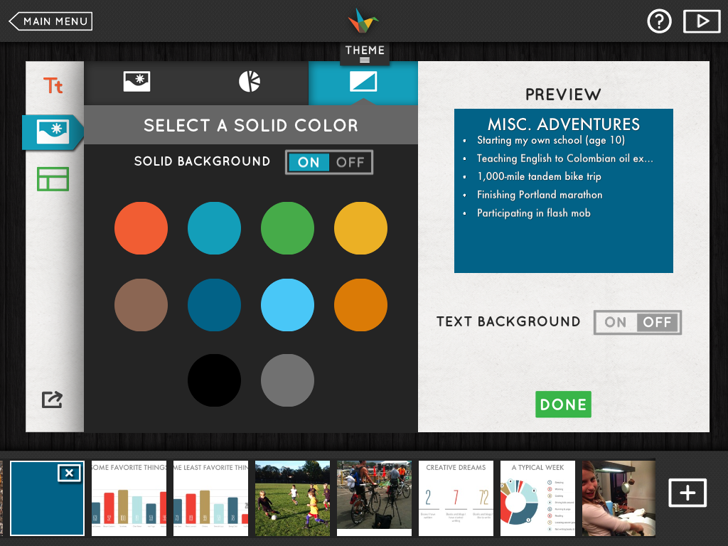 Presentation Ideas: Lists with a solid color background