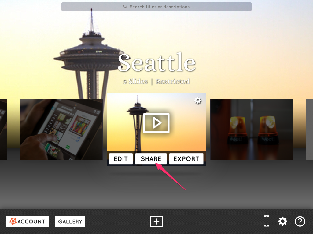 ipad share button