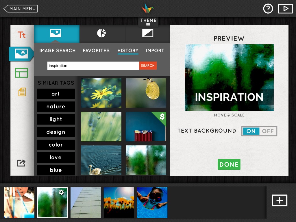 Haiku Deck 2.1: Viewing image history