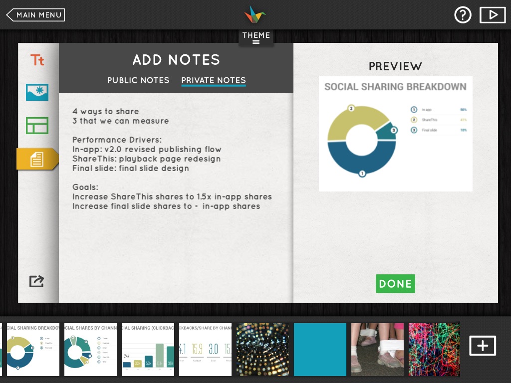 Haiku Deck 2.1: Adding private notes in the app