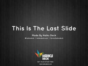 Creating a Haiku Deck account: Sample final slide