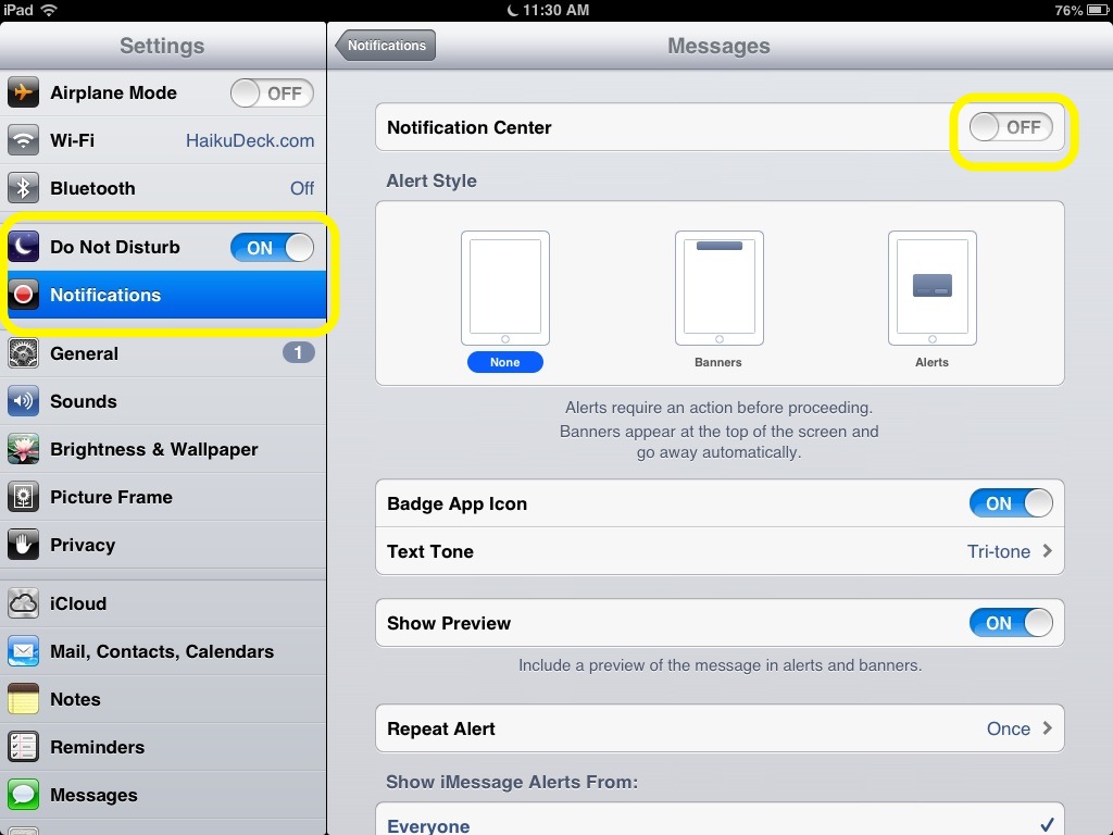 Haiku Deck Tutorial: Adjusting iPad settings for Haiku Deck