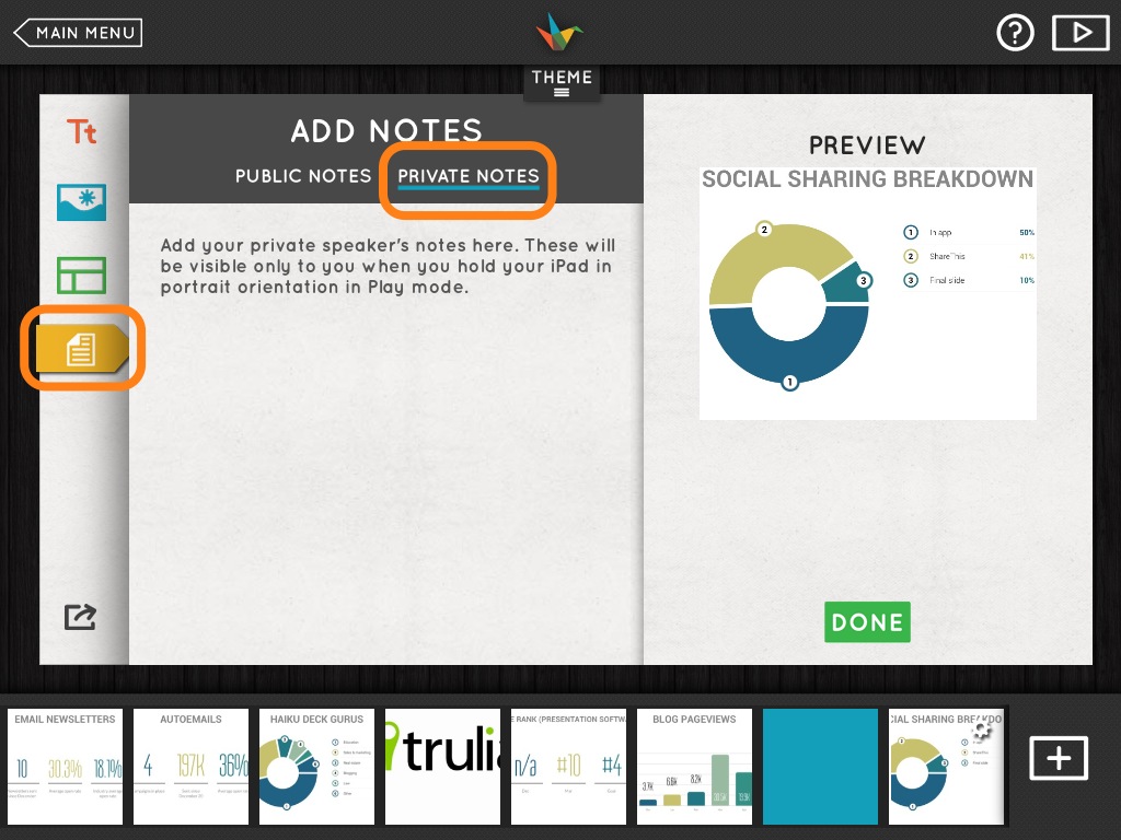 Present Like a Rock Star: Adding Private Notes in Haiku Deck