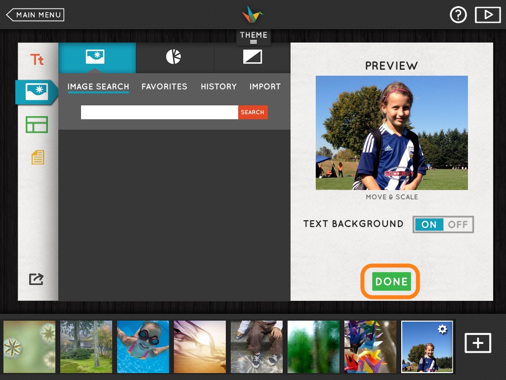 Import images to Haiku Deck: resizing and repositioning
