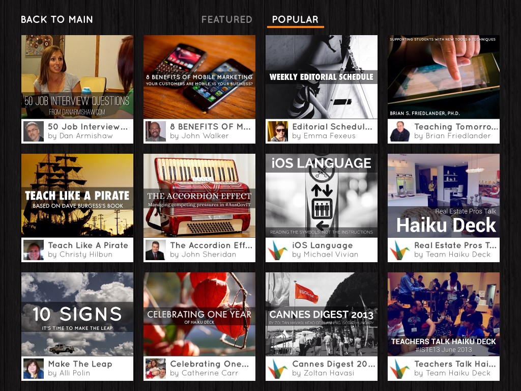 Creative Presentation Ideas: Haiku Deck Gallery (iPad App)