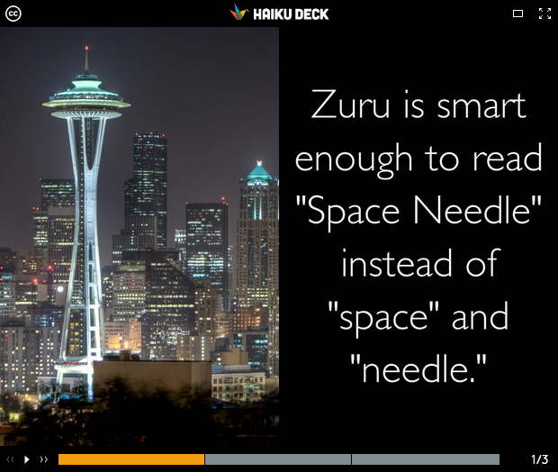 Artificial intelligence for presentations: Haiku Deck Zuru