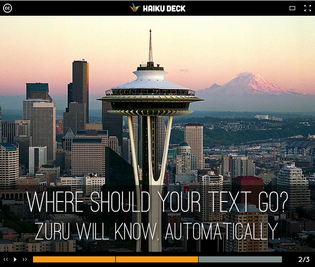 Artificial intelligence for presentations: Haiku Deck Zuru